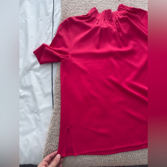 COS High-Neck Satin top Pink - Picture 8 of 11